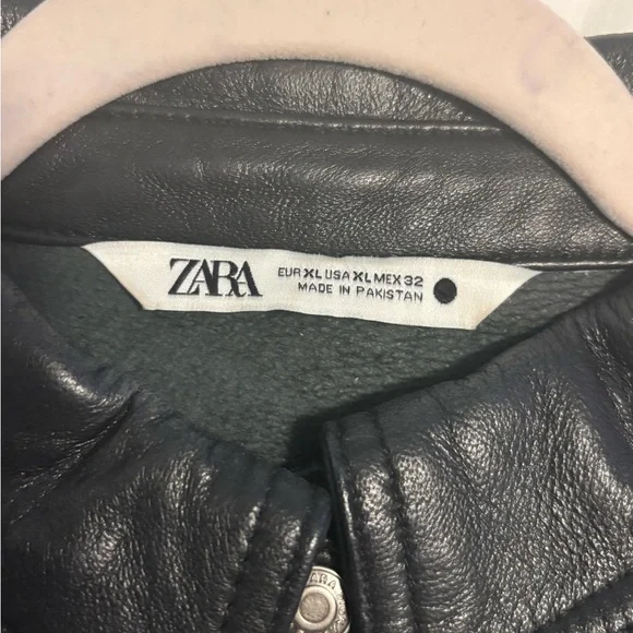 ZaraLeather Oversized Snap Front Shacket Shirt Size XL - Picture 4 of 5